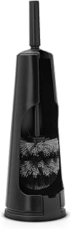 ReNewToilet Brush & Holder Set (Matt Black) Free-Standing, Non-Slip/Scratch Base, Hygenic Discreet Toilet Bowl Cleaner