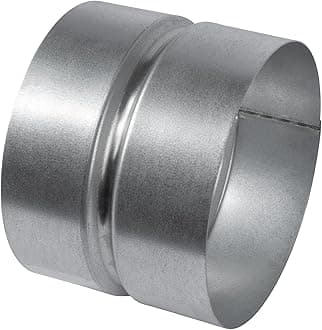 Vent Systems 4'' Inch Galvanized Steel Duct Connector - Round Ventilation Duct Extension - Metal Dryer Vent Coupler - Metal Hose Coupling - Dryer Pipe Connector, Inline HVAC Ducting Insert