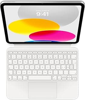 Magic Keyboard Folio: iPad Keyboard and case for iPad (10th Generation), Detachable Two-piece Design that attaches magnetically, Built-in trackpad, Swiss – White