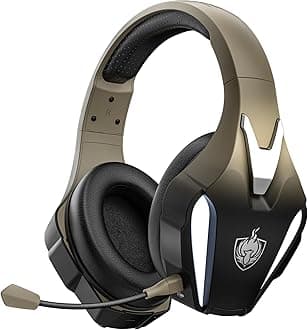 PHOINIKAS Wireless Gaming Headset for PS4 PS5 PC Switch, Wireless Gaming Over Ear Headphones with Detachable Noise Canceling Mic, 7.1 Stereo Sound, Only 3.5mm Wired Mode for XboxSeires -Dazzle Gold