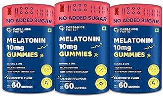 Carbamide Forte Melatonin 10mg sleep Gummies for Men & Women | Sleep Supplements- 60 Veg Gummies (Pack of 3)