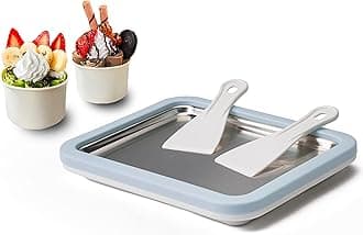 Ice Cream Roll Maker Rolled Ice Cream Machine, Sweet Spot Pan, Instant Cold Plate, Ideal for Making Rolled Ice Cream Soft Serve Slushies Frozen Yogurt Sorbet and Gelato (Sky Blue)