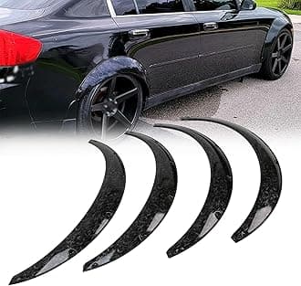 Universal Fender Flares 4PCS Car Fender Body Kit Wheel Arches Edge Trim Protector Flexible PP Material Fender Flares Fits for most of Cars,Mustang(89cm-Satin pattern)