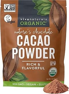 Viva Naturals Cacao Powder from Superior Criollo Beans, 1 LB Bag