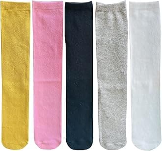 Toptim Little Girl's Knee High Socks Over Calf Kids Overknee Stockings Bow Style 3-12T(G-5Pairs)