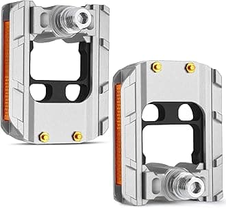 KOOTU Folding Pedals - Universal 9/16 Inch, Anti-Slip, Waterproof with Reflectors for Road, Mountain, BMX, Trekking & Spinning Bikes