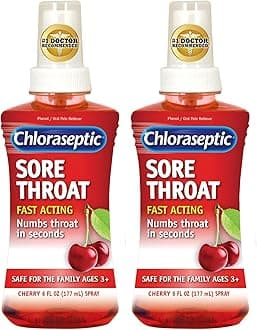 Chloraseptic Sore Throat Spray, Cherry, 6 fl oz, 1 Bottle (Pack of 2)