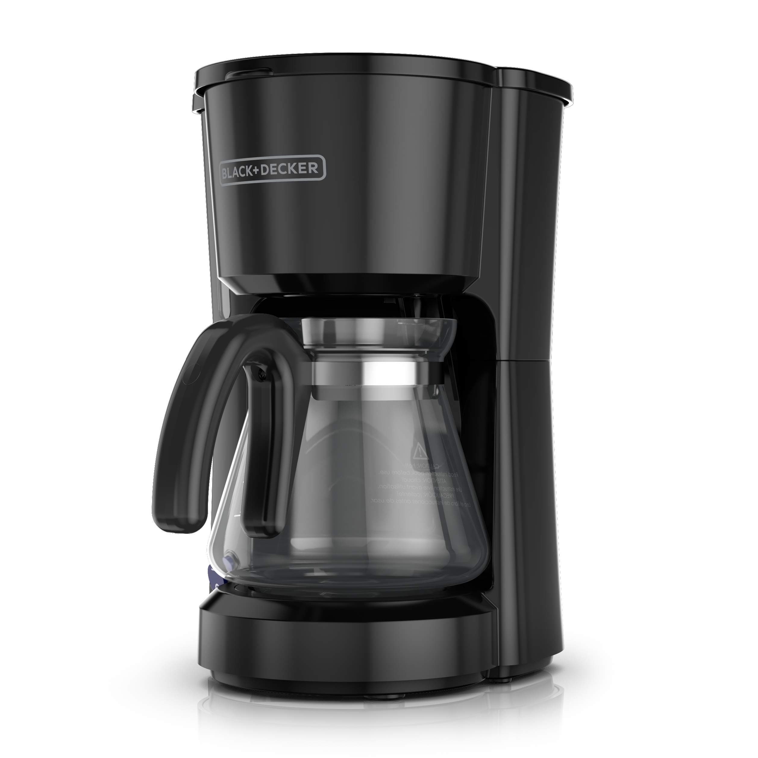 5-Cup Programmable Coffee Maker with Brew Strength Selector, Sneak-A-Cup, and Easy-View Water Window, Black