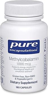 Methylcobalamin 1,000 mcg - Vitamin B12 Supplement to Support Memory & Nerve Health - Premium Vitamin B12 Capsules - 180 Capsules