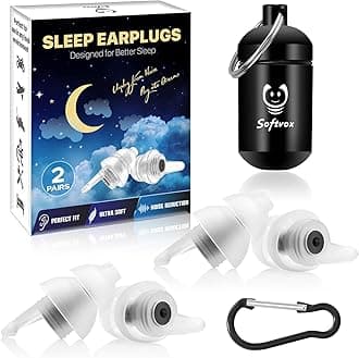 softvoxEar Plugs for Sleeping 2 Pairs, Ultra-Comfy Reusable Noise Reduction Small Earplugs for Sleep, Travel, Focus, Side Sleepers, Snoring - 27 dB Soundproof Noise Cancelling Christmas Gift Idea