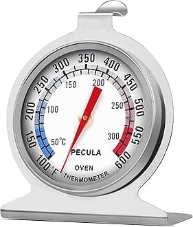 Oven Thermometer 50-300°C/100-600°F, Oven Grill Fry Chef Smoker Analog Thermometer Instant Read Stainless Steel Kitchen Cooking Thermometer