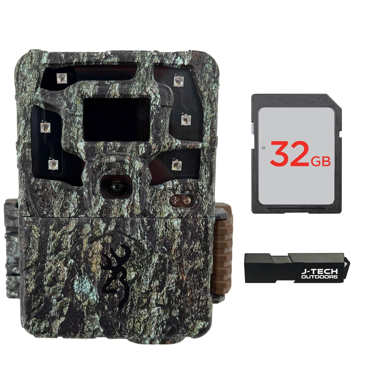 Browning Strike Force Pro X 1080 Trail Game Camera Bundle Includes 32GB Memory Card and J-TECH Card Reader (24MP) | BTC5PX1080