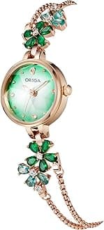 Fleur Bracelet Watch for Women Dial Flower Chain Watches Analog Ladies Latest Stylish Diamond Wrist Gift Anniversary Birthday