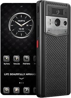 VERTU METAVERTU 2 Carbon Fiber 5G AI Phone, Unlocked Android Web 3.0 Smartphone, 3 Systems, 50MP Camera, 120Hz 1.5K 1260×2800 AMOLED Display, Dual SIM, 65W Fast Charge (Black(Silver Case), 512 GB)