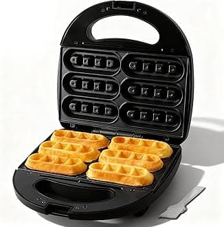 Waffle Stick Maker, Mini Waffle Maker Iron, Makes 6 Waffle Sticks, Ideal for Breakfast, Snacks, Desserts and More