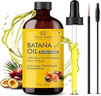 Botanic Hearth Raw Batana Oil for Hai for Hair Growth (2 fl oz) | 100% Pure and Unrefined Oil from Honduras | Promotes Thicker, Stronger Hair