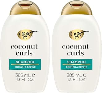 Curly Hair Shampoo, 13 fl oz, Pack of 2 | Coconut Oil | Curl-Defining | Hydrating | Sulfate-Free