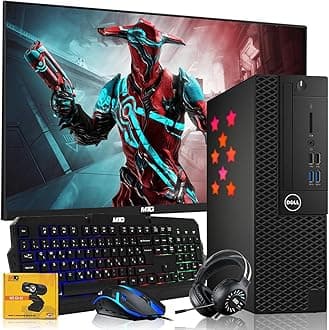Dell Desktop PC Gaming Bundle - Core i7, 16GB RAM, 512GB SSD, 27-inch Monitor, GT 730, RGB Keyboard with AI-Enabled Copilot Key, Mouse, RGB Headphone, Webcam, Wi-Fi, Win 11 Home (Renewed)