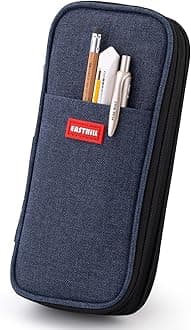 EASTHILL Big Capacity Pencil Case Large Pencil Pouch Stationery Pen Bag for Teen Girls-Deep Blue