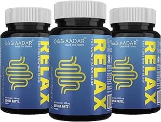 AADAR Re-LAX Constipation Relief, Ayurvedic Natural Laxative Digestion Support & Bowel Wellness Capsules, 60 units (Pack of 3) - with Senna, Harade (Haritaki), Ajwain
