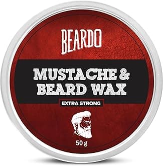 Beardo Beard and Mustache Wax, 50 gm | Beard Wax for Beard & Mustache Styling | Long Lasting Extra Strong Hold Wax for Men | Beard Hair Wax for Smooth, Shiny & Healthy Beard