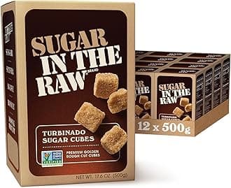 Turbinado Cane Sugar Cubes, 17.6 oz. Box, 12 Pack, Pure, All-Natural Turbinado Sugar, Non-GMO Project Certified, Kosher, Vegan and Gluten Free