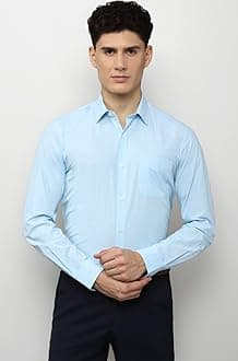 Peter England Men's Everyday Solid Slim Fit Full Sleeve Formal Shirt | Cotton-Rich