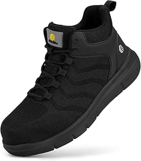 Wide Safety Shoes for Men Composite Steel Toe Safety Boots High Top Work Shoes for Men