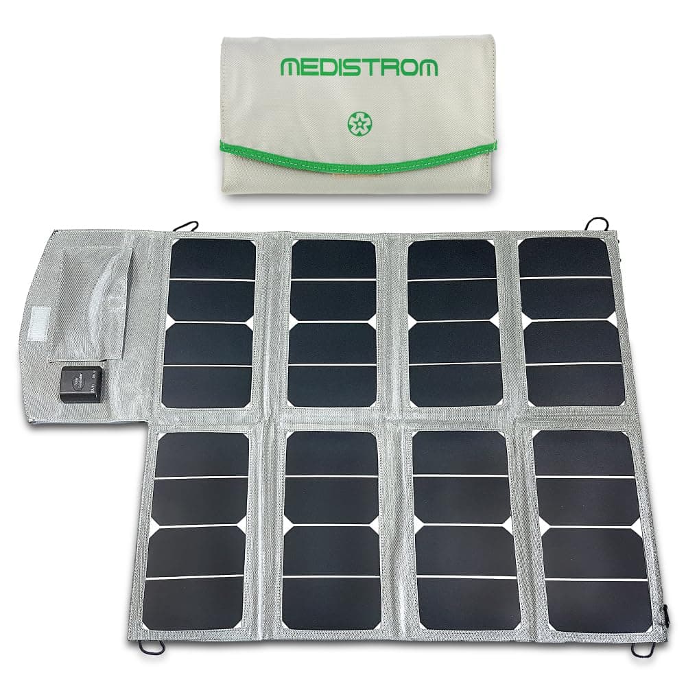 50W Foldable Solar Panel for Medistrom Pilot Flex and Pilot Lite CPAP Battery – Solar Charger, Compact Travel Solar Panel for Camping and Backup Power