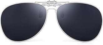 Retro Clip on Aviator Sunglasses Polarized Flip up Lenses Driving Eyeglasses Men