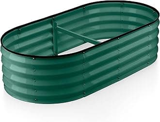 Galvanized Raised Garden Beds Outdoor // 4×2×1 ft Planter Raised Beds for Gardening, Vegetables, Flowers // Large Metal Garden Box (Dark Green) // Patent Pending Tool-Free Assembly