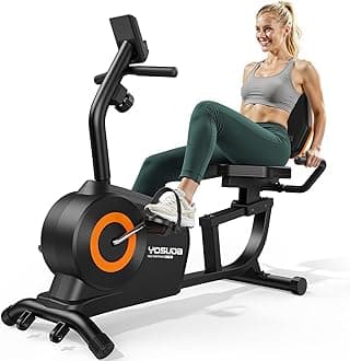 - YOSUDA Recumbent Exercise Bike for Home，Magnetic Staionary Bike for Seniors/Adults with Adjustable Seat, 350LB Capacity, 16-level Resistance, LCD Monitor & Pulse Sensors