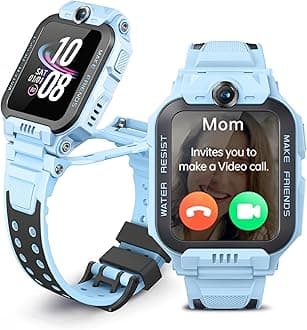 imoo Kids Watch Phone Z7 [4G Cellular + GPS + Health], 4G Smartwatch, HD Video & Voice Call, GPS Enabled with 14 Days Historical Track, Kids Emotion Detector, HeartRate, Body Temp., SPO2 (Blue)