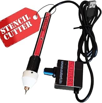 Stencil and Sticker Cutter, Fixed Tip Vinyl OHP Mylar Plastic sheet Fine detail design Cutting Pen