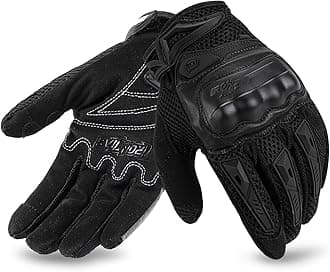 IRON JIA'S Motorcycle Gloves for Men and Women - Motorbike Powersports Racing Gloves with Hard Knuckle Touchscreen for BMX ATV MTB Riding (Black XL)