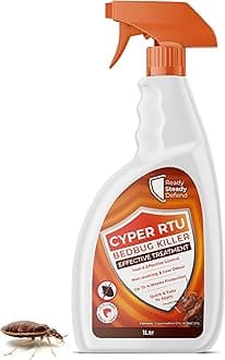 Bed Bug Killer Spray 1L Cyper RTU - Effective Bedbug and Insect Treatment, Fast-Acting Formula for Living Spaces and Home Use, Non-Staining and Long Lasting - for Eggs & Adult Bed-Bugs