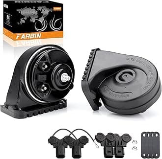 FARBIN Special Interface Auto Horn Compatible with Honda/New Civic 12V Car Horn Loud with Protective Grill Dual-Tone Electric Snail Horn Waterproof and Dustproof with Cover