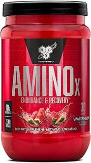 BSN Amino X Muscle Recovery & Endurance Powder, BCAAs, 10 Grams of Amino Acids, Keto Friendly, Caffeine-Free, Support Endurance, Zero Sugar, Watermelon, 30 servings, 15.34 Ounce (Packaging May Vary)