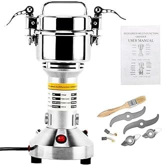 Homend High Speed 150g Electric Grain Mill Grinder Powder Machine Spice Herb Grinder 850W 70-300 Mesh 28000RPM Stainless Steel Commercial Grade for Kitchen Herb Spice Pepper Coffee (150g)