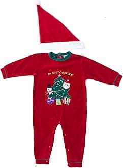 Just Love Christmas Coverall for Baby & Infant with Matching Santa Hat