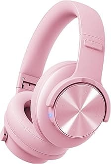 Picun B8 Headphones Wireless Bluetooth, 120H Bluetooth Headphone Over Ear with 3EQ Music Modes, Hands-Free Calls, Deep Bass Headphones for Travel Home Office Cellphone PC (Pink)