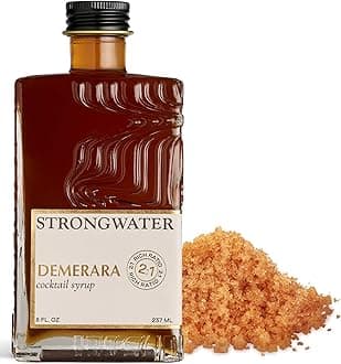 Strongwater Rich Demerara Syrup - Makes 16 Cocktails - Syrup for Cocktails Handcrafted in USA with Filtered Rocky Mountain Water, Demerara Sugar - Just Mix with Bourbon or Whiskey