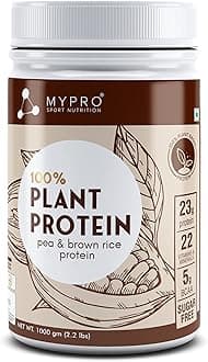Plant Protein Powder Pea & Brown Rice Protein (23g protein,22 Vitamins & minerals,5g BCAA) Plant Based Protein Supplement For Men & Women (Chocolate Flavour -1000 Gm)