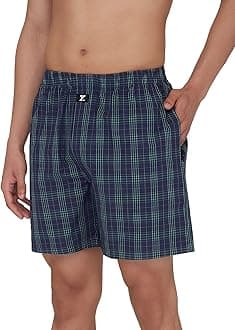 XYXX Men's Checkmate Super Combed Cotton Regular Fit Boxer Shorts with No Marks Waistband & Dual Side Pocket (Pack of 2)