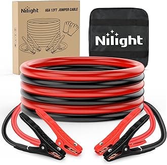 Nilight Car Battery Jumper Cables with Carry Bag, 3.8M Heavy Duty 450A CCA Reinforcement Cable with Carry Bag, Emergency Kit for Truck, SUV, Sedan, Motorcycle