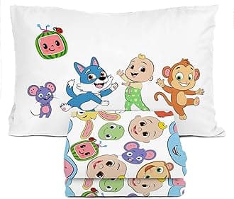 Sunny Side Up CoComelon Twin Size Sheeet Set - 3 Piece Kids Animals Bedding Set Includes Pillow Cover - Super Soft Microfiber Sheets