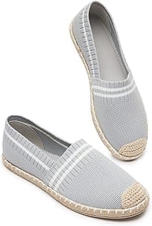 BABUDOG Womens Loafers for Women,Mesh Slip on Shoes,Breathable White Flats for Women