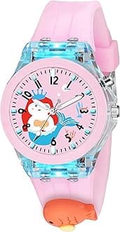 Swadesi Stuff Cute Cartoon Multi Color Lights Rubber Strap Analog Watch for Girls, Fish, Analog Watch