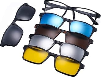 JIM HALO Magnetic 5Pcs Polarized Clip-on Sunglasses Plastic Frame for Night Driving