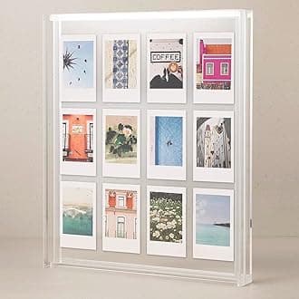 Elil Giant Polaroid Frame for Polaroid Film Fujifilm Instax Film 11.8" x 10.2" Collage Frame Family and Wedding Collage Picture Frames Double Glass Acrylic Floating Frame for Pressed Flowers Art